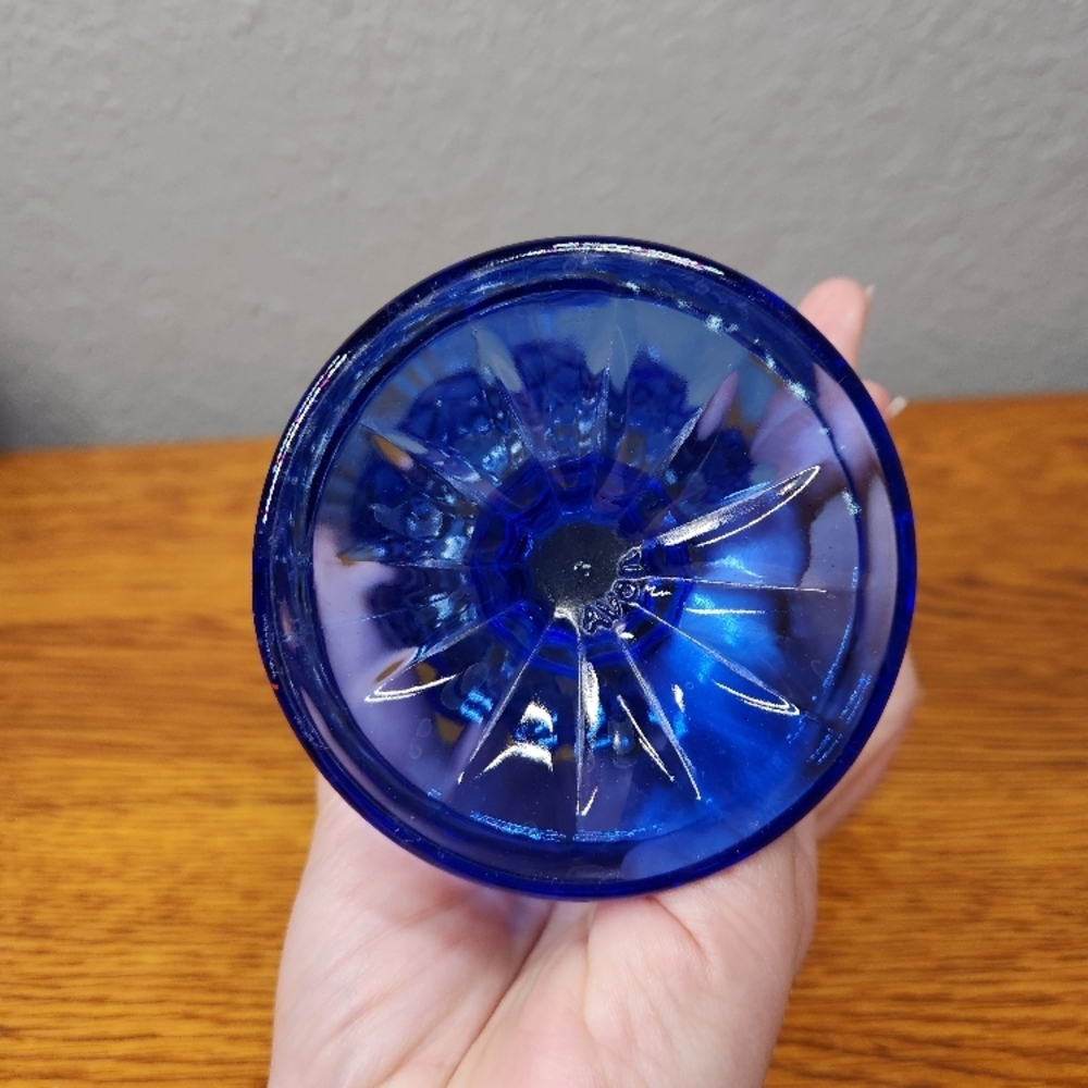 Fostoria for Avon Cobalt Blue Glass Creamer Pitcher 1976 - Picture 6 of 8